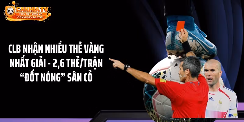 CLB Nhận Nhiều Thẻ Vàng Nhất Giải – 2,6 Thẻ/Trận “Đốt Nóng” Sân Cỏ